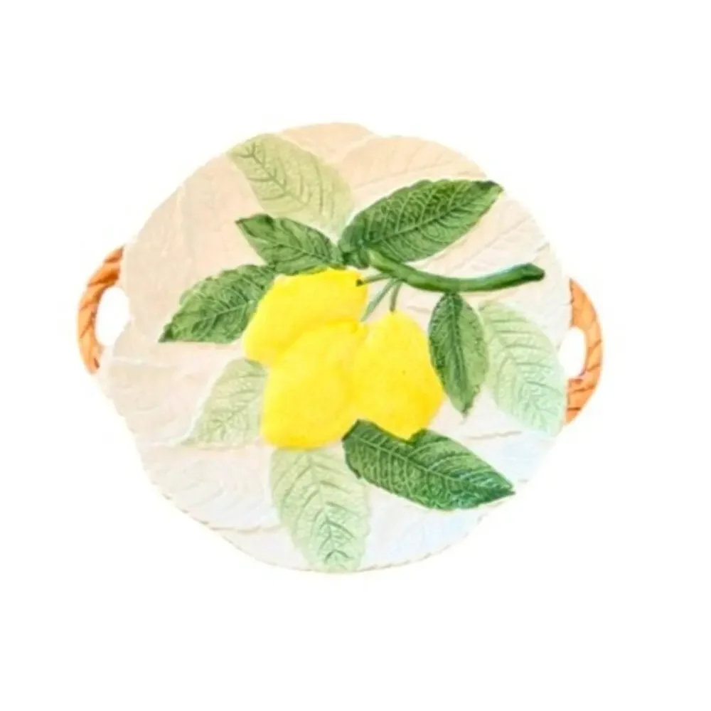 Vintage Japanese Majolica Fruit Handled Salad Plates Set of 5 Lord & Taylor